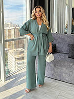 Костюм жіночий лляний кардиган і штани з льону рр.50-52, 54-56, 58-60, фото 9