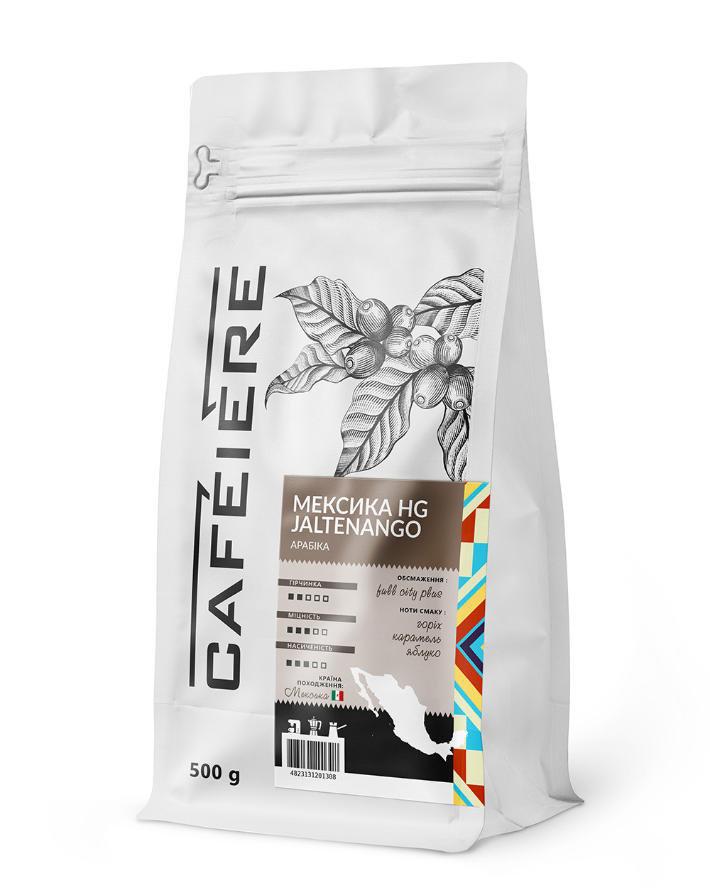 Кава в зернах ТМ CAFEIERE Арабіка Мексика HG Jaltenango, 500г