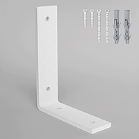 Полкодержатель. Кронштейн. Крепление полки DVK Лофт 140х100 Сталь-5мм. Белый 1шт.