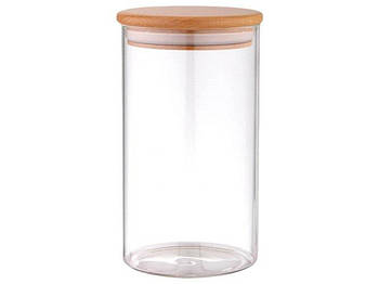 Банка з бамбуковою кришкою 1.2л 10*18см R33415/18 G-Rich