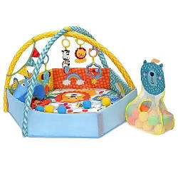 Розвиваючий килимок-басейн для малюка EL CAMINO ME 1171 Color дуги з іграшками, кульки
