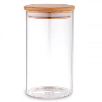 Банка з бамбуковою кришкою 1.35л 10*20см R33415 G-Rich