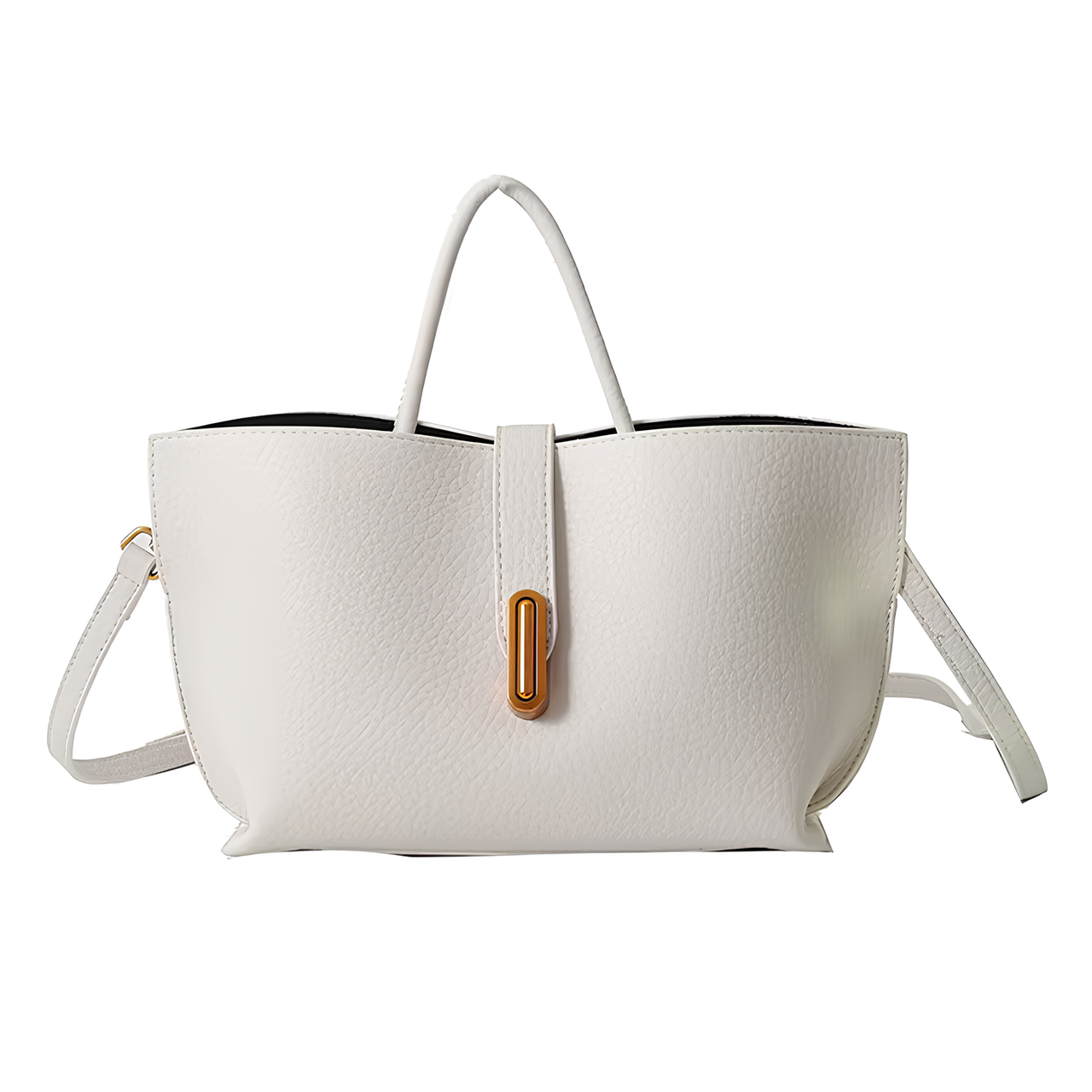 Сумка жіноча крос-боді Lorian на поворотній застібці з ручками та регульованим ременем білого кольору LR 3318 WH