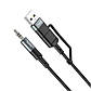 Кабель-перехідник Type-C+USB на 3,5 мм mini jack HOCO 2-in-1 Digital Audio Conversion Cable (1m, DAC). Black, фото 4