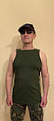 Літня чоловіча майка трикотажна, 100% бавовна, зелена хакі