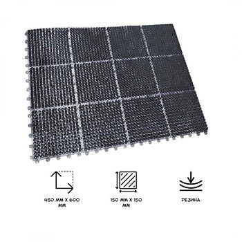 Прибудинковий килимок ПРИДОМНИЙ гумовий (45*60см) ПГ005 G-Rich