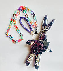Дизайнерський брелок-аксесуар на шию заєць My Scarf "Star Rabit Ukraine" на яскравому ланцюжку
