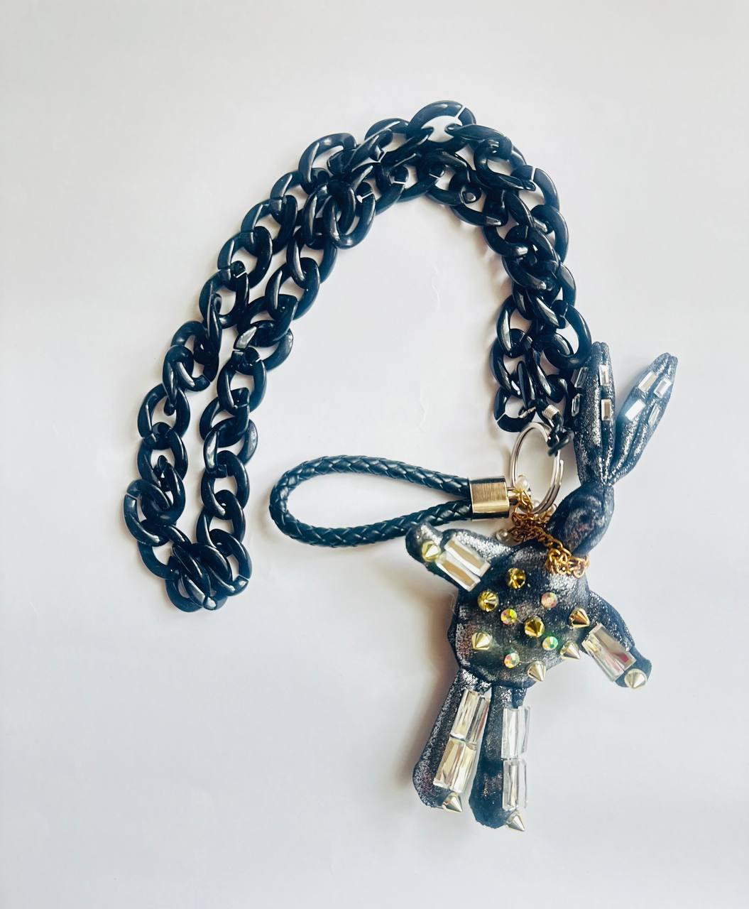 Дизайнерский брелок заяц My Scarf "Extra Rabit Ukraine" на карабіні+ ланцюжок, фото 1