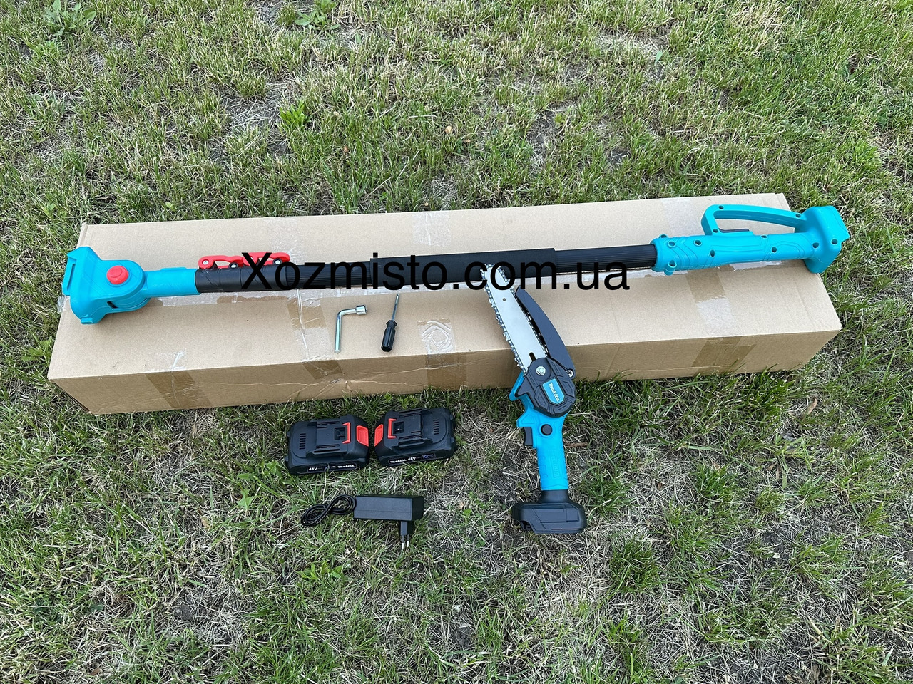 Висоторіз акумуляторний Makita DUC 155Z (48V, 6AH, шина 15 см) міні-пила зі штангою 2.6 метри Макіта