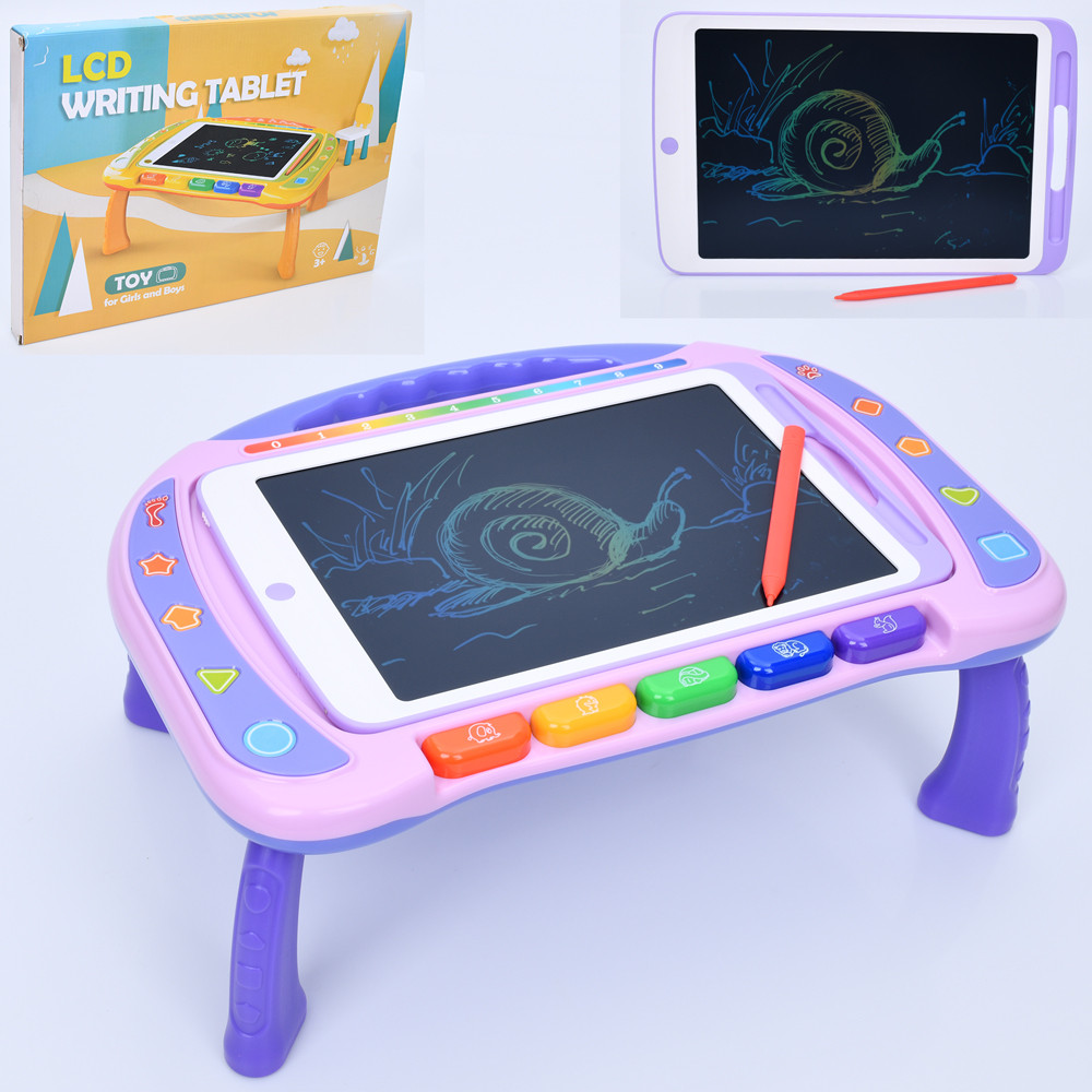 LCD планшет H014 для малювання, 2в1(стіл), 10 дюймів, кольоровий, бат., кор., 43-31-3,5 см., фото 1
