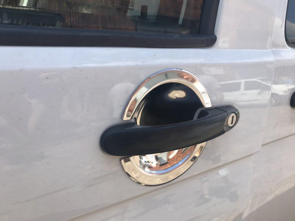 Накладки під ручки (нерж) OmsaLine - Італійська нержавійка, 3 шт для Volkswagen T5 Caravelle 2004-2010 рр, фото 1