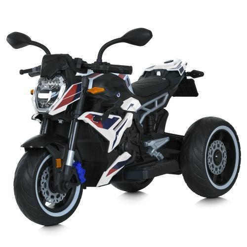 Дитячий електромотоцикл BMW (білий колір) 12V з музикою, світлом, EVA колесами, від 3 до 8 років, фото 1