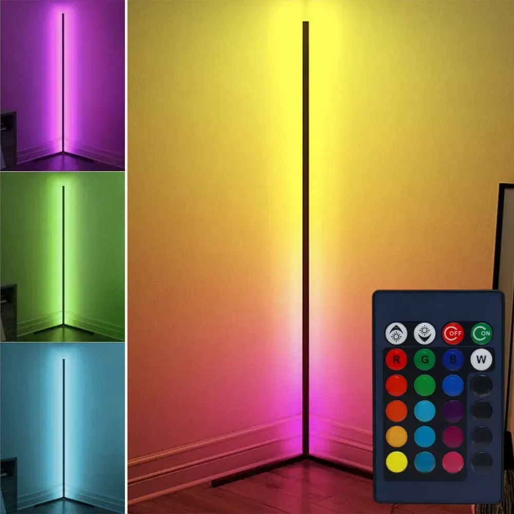 Підлогова RGB-лампа з пультом, 135 см/Вуглова лампа торшер/світильник підлоговий/LED лампа