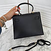Шкіряна жіноча сумка Hermes Kelly 28 см, фото 3