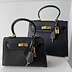 Шкіряна жіноча сумка Hermes Kelly 28 см, фото 7