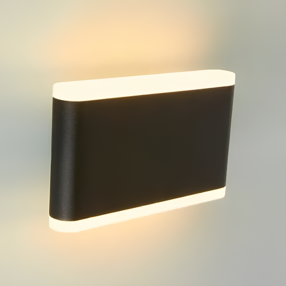 Вуличний настінний LED світильник 12W на фасад 3000K 400Lm вологозахищений IP54 чорний Velmax V-CTL-WL-010