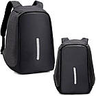 Міський рюкзак антизлодій c USB (45х30х10 см) Bobby, Сірий / Місткий рюкзак для ноутбука, фото 2