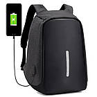 Міський рюкзак антизлодій c USB (45х30х10 см) Bobby, Чорний / Місткий рюкзак для ноутбука, фото 3