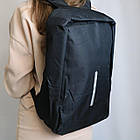 Міський рюкзак антизлодій c USB (45х30х10 см) Bobby, Чорний / Місткий рюкзак для ноутбука, фото 6