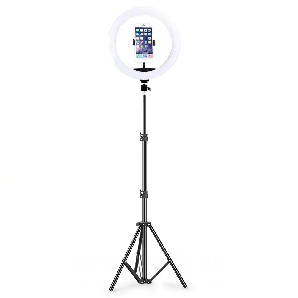 Штатив розкладний для кільцевої LED лампи 0,66-2 м / Штатив стійка тринога для кільцевих ламп та спалаху, фото 1