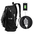 Шкільний рюкзак підлітковий з USB (46х30х15 см) / Великий молодіжний рюкзак світловідбивний, фото 4