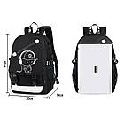 Шкільний рюкзак підлітковий з USB (46х30х15 см) / Великий молодіжний рюкзак світловідбивний, фото 6