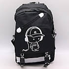 Шкільний рюкзак підлітковий з USB (46х30х15 см) / Великий молодіжний рюкзак світловідбивний, фото 8