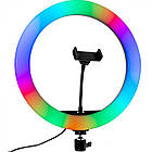 Кільцева лампа RGB 30 см, MJ 300 Soft Ring Light / Світлодіодна лампа / Лампа для блогерів, фото 3