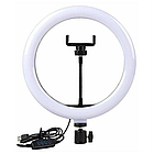 Кільцева лампа 26 см від USB, RGB MJ260 Soft Ring Light / Світлодіодна LED лампа з тримачем, фото 3
