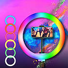 Кільцева лампа 26 см від USB, RGB MJ260 Soft Ring Light / Світлодіодна LED лампа з тримачем, фото 6