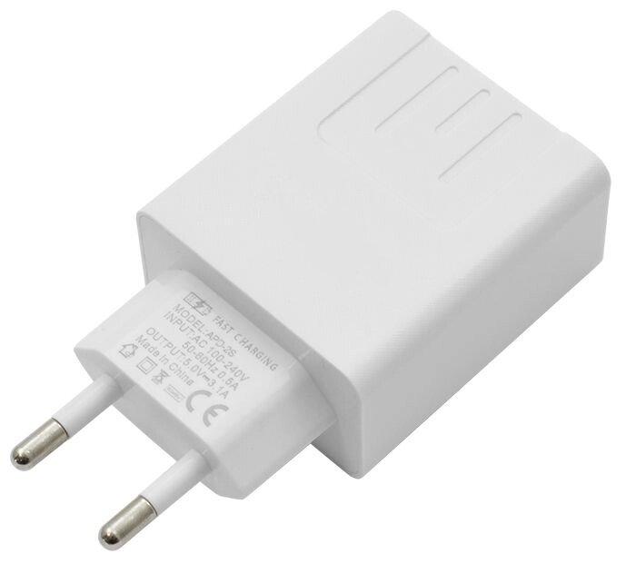 Зарядний пристрій адаптер на 2 USB та LED дисплеєм, 220В, QC03 5740 / Швидка зарядка для телефону, фото 1