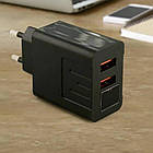 Зарядний пристрій адаптер на 2 USB та LED дисплеєм, 220В, QC03 5740 / Швидка зарядка для телефону, фото 4