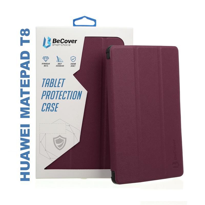 Чохол-книжка BeCover Smart Case для Huawei MatePad T 8 Red Wine (705639), штучна шкіра, магнітная застежка, фото 1