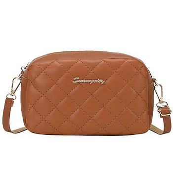 Жіноча сумка через плече, 20x12x6 см, Коричнева