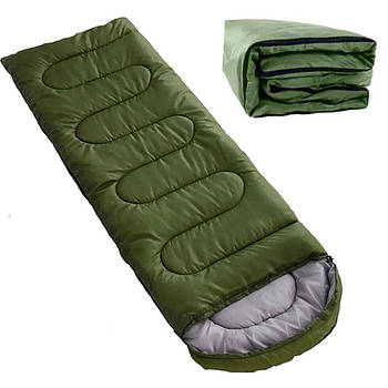 Спальний мішок до 0 градусів (210×75см) ML-14, Олія / Теплий тактичний спальник з капюшоном