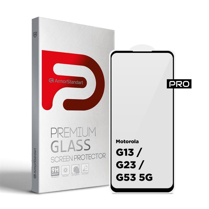 Захисне скло Armorstandart Pro для Motorola Moto G13/G23/G53 5G Black (ARM66134) 0,3 мм, олеофобне покриття, фото 1