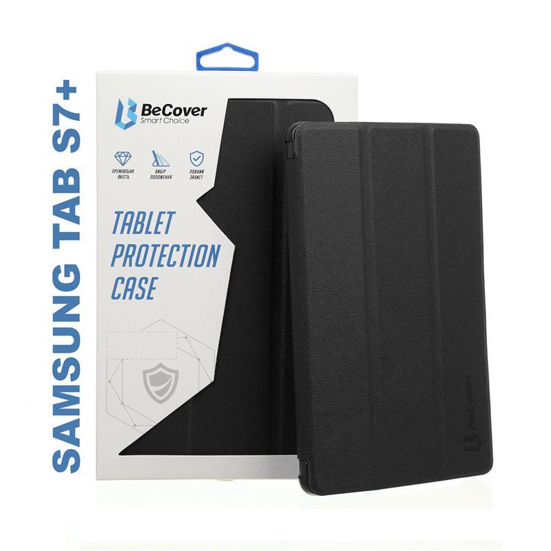 Чохол-книжка BeCover Smart для Samsung Galaxy Tab S7+ SM-T970/SM-T975 Black, штучна шкіра, магнітна застежка, фото 1
