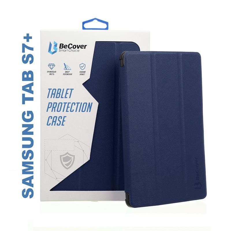Чохол-книжка BeCover Smart для Samsung Galaxy Tab S7+ SM-T970/SM-T975 Deep Blue (705226) с подставкой, магнитной застежкой, фото 1