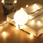 USB-гірлянда 20 LED 2,5 м тепле біле світло, декоративна підсвітка як кульки сніжинок, фото 4