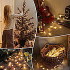 USB-гірлянда 20 LED 2,5 м тепле біле світло, декоративна підсвітка як кульки сніжинок, фото 10
