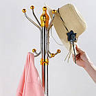 Стійка для одягу підлогова з 16 гачками для передпокою та офісу стійка та переносна з нержавіючої сталі, фото 3