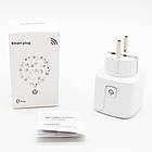 Розумна WiFi розетка 20А з лічильником електроенергії Tuya Smart 4400Вт, Біла/Розетка з підключенням до телефону, фото 10