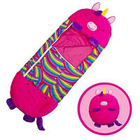 Спальный мешок для детей 3в1 130×50 см / Мягкая игрушка-подушка / Уютный трансформер для сна