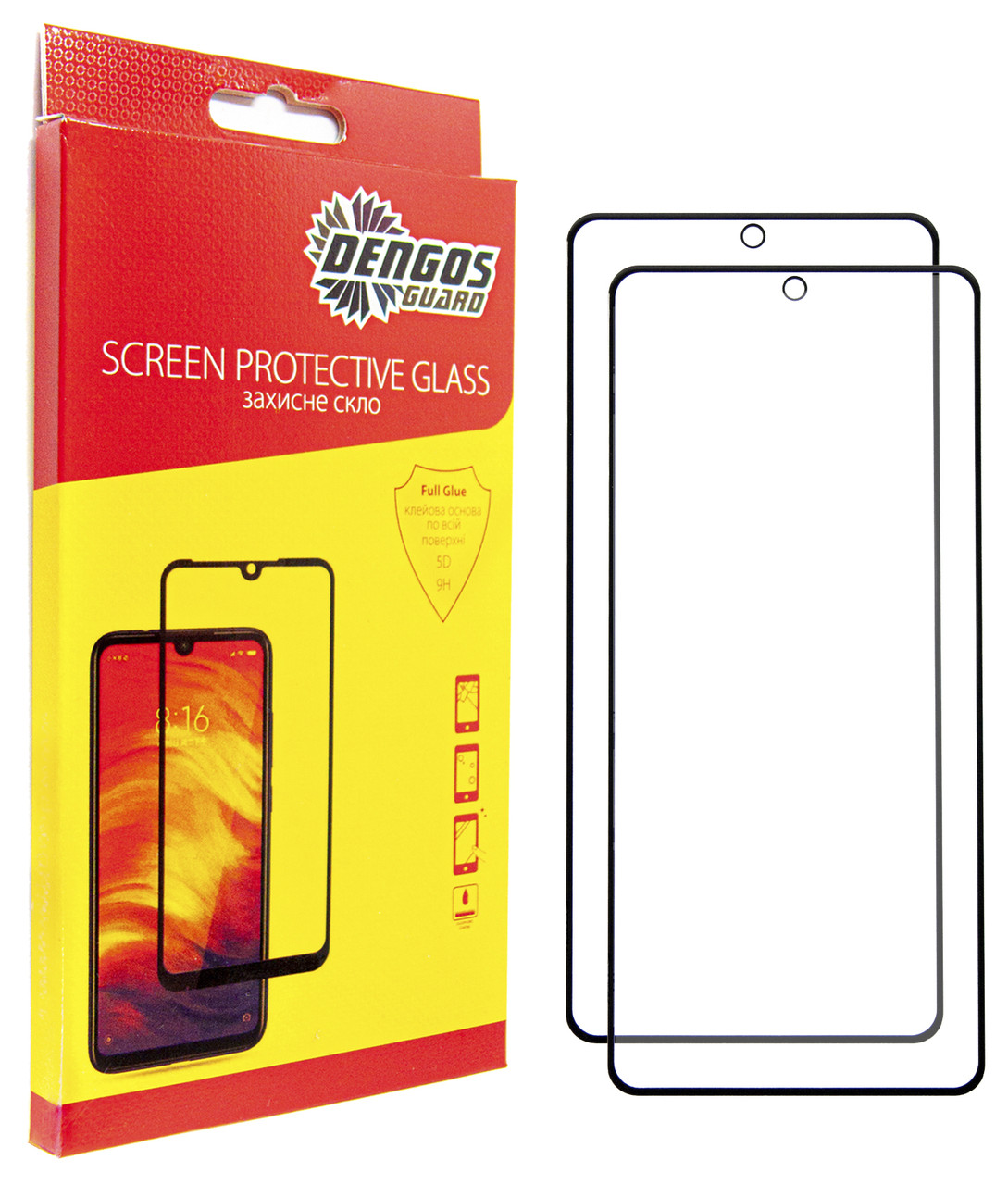 Захисне скло Dengos для Xiaomi Redmi Note 13 4G Black Full Glue (DG-TG2P-15) 2шт. 9Н, олеофобне покриття, фото 1