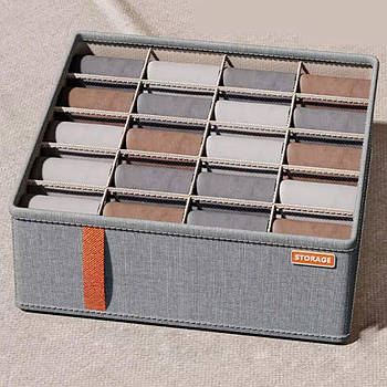 Сортировщик для білизни 20 відділень з Оксфорда для зберігання шкарпеток і дрібниць сірий розмір 32x32x11 см