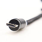 Магнітний кабель 3в1 (USB-Type-C, Micro USB, Lighting) 1м, з LED підсвічуванням M3, Чорний / Магнітна зарядка, фото 5