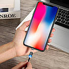 Магнітний кабель 3в1 (USB-Type-C, Micro USB, Lighting) 1м, з LED підсвічуванням M3, Чорний / Магнітна зарядка, фото 7