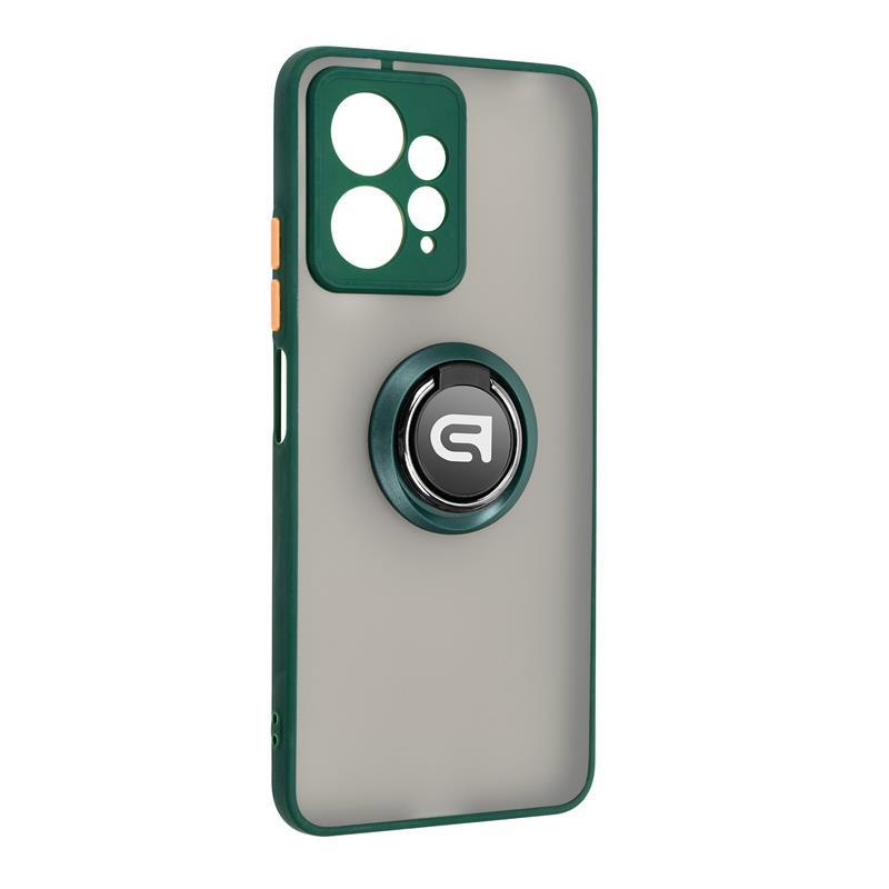 Чохол-накладка Armorstandart Frosted Matte Ring для Xiaomi Redmi Note 12 4G Dark Green (ARM68379) з кільцем-тримачем, силікон, фото 1