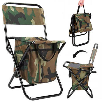 Складаний стілець для риболовлі з сумкою (60х35х26 см) до 110 кг, Мультикам / Туристичний розкладний стільчик