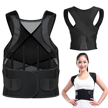 Корсет для спини від сутулості, Чорний, XXL